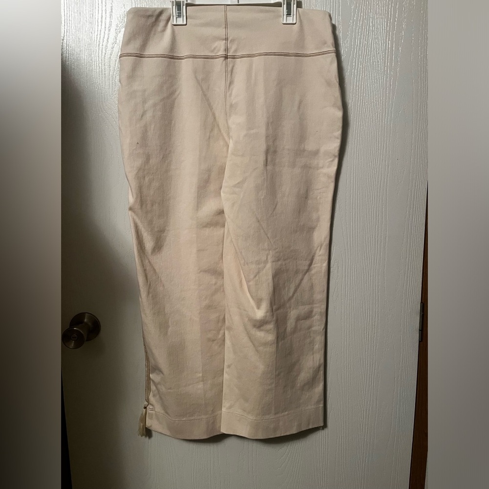 Lysse Knit Denim Wide Leg Smoothing Waistband Cropped Pants Size L - Picture 4 of 7